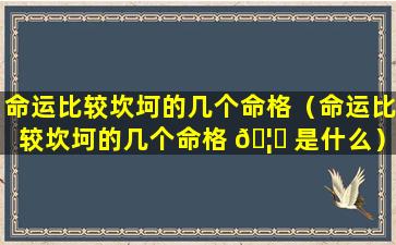 命运比较坎坷的几个命格（命运比较坎坷的几个命格 🦋 是什么）